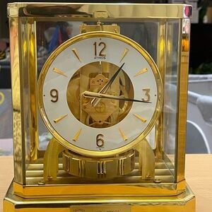 Jaeger LeCoultre Atmos Perpetual Motion Atmospheric Gold Plate Clock 528-8